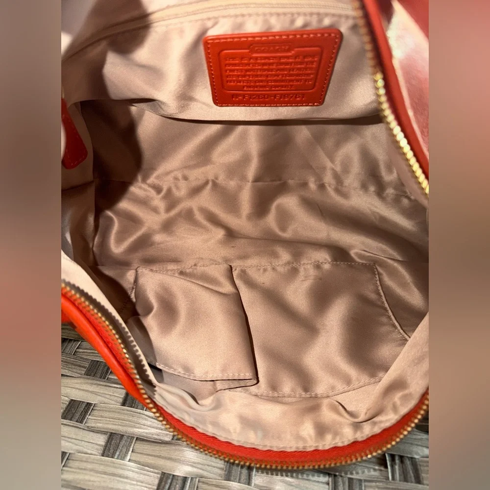 Coach Ashley Leather Convertible Hobo in Orange, Gold Hardware, F19761 - Picture 14 of 16